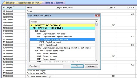 Balance et plan comptable