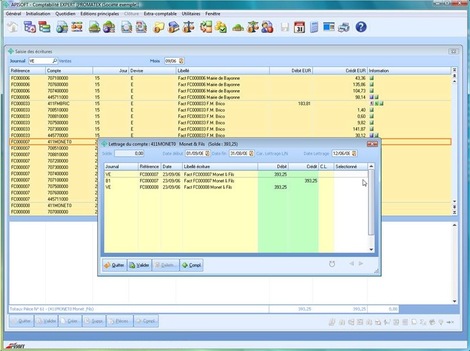Lettrage des critures avec ApiSoft Comptabilit