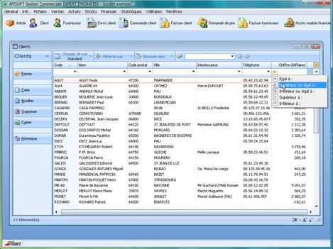Les autofiltres d'ApiSoft Comptabilit Huit/Expert