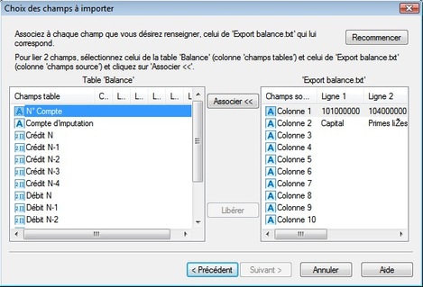 Importation de la balance d'un autre logiciel de compta