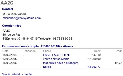 Logiciel de comptabilité itool : une fiche de tiers