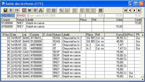 la saisie comptable dans progitek compta eco